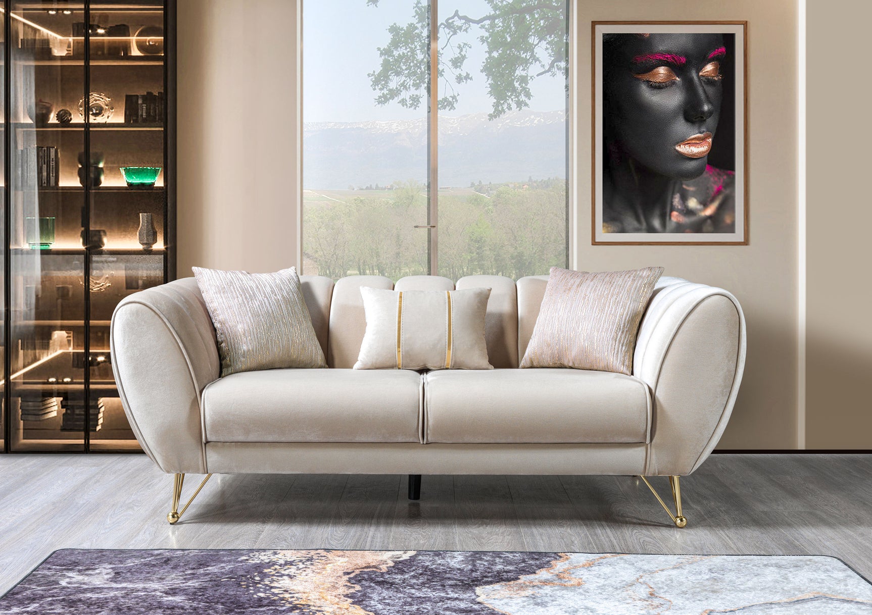 Melissa Ivory Velvet Sofa & Loveseat - Ornate Home