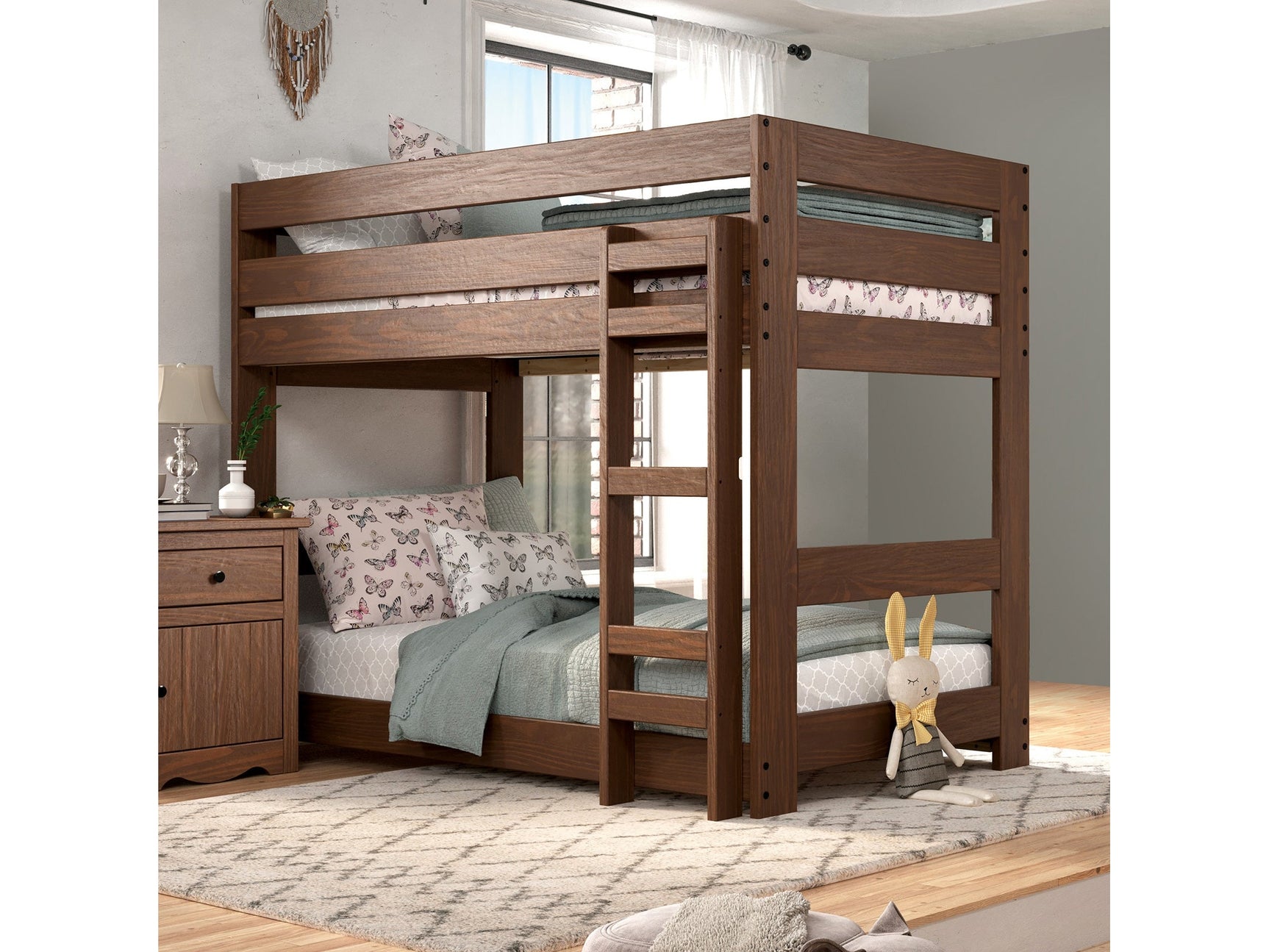 Melitta Mahogany Twin/Twin Bunk Bed - Ornate Home