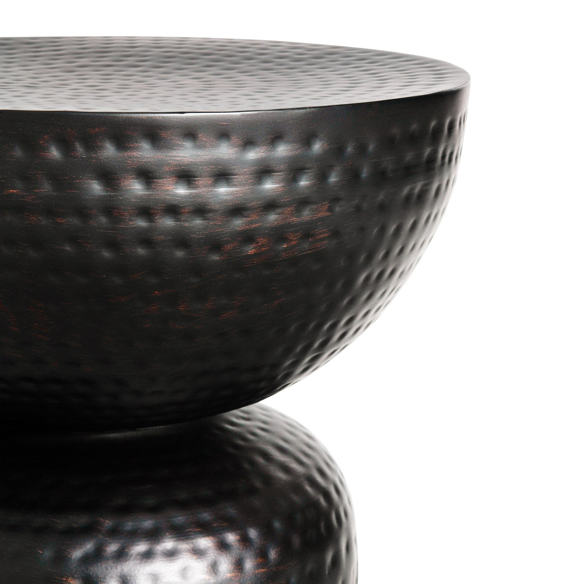 Mella Black Metal Hammered Side Table - Ornate Home