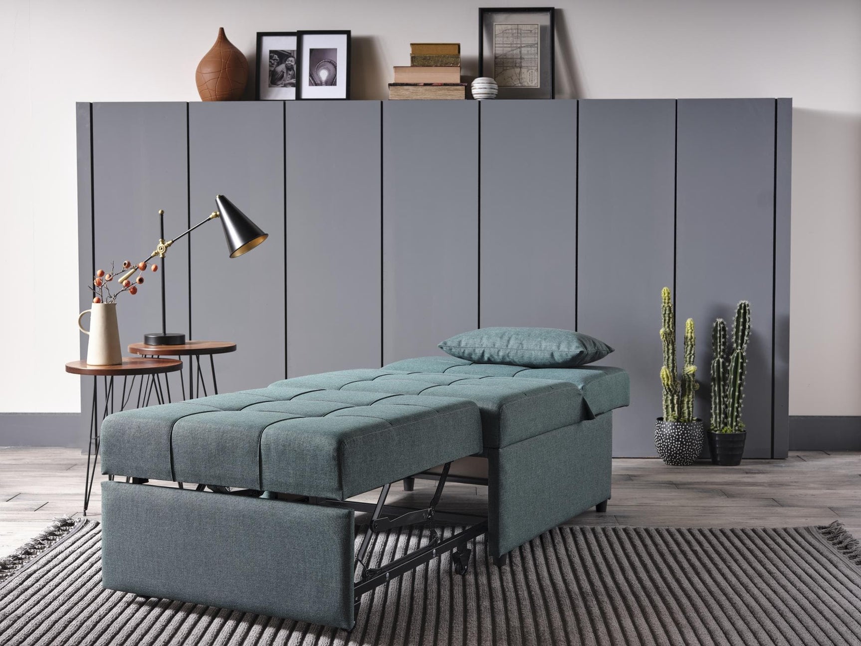 Mello Corvet Green Pull Out Sleeper Chair - Ornate Home