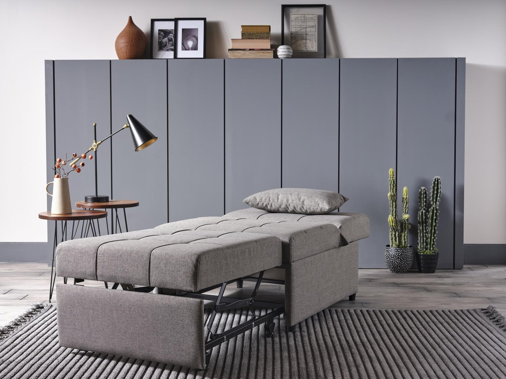 Mello Corvet Grey Pull Out Sleeper Chair - Ornate Home