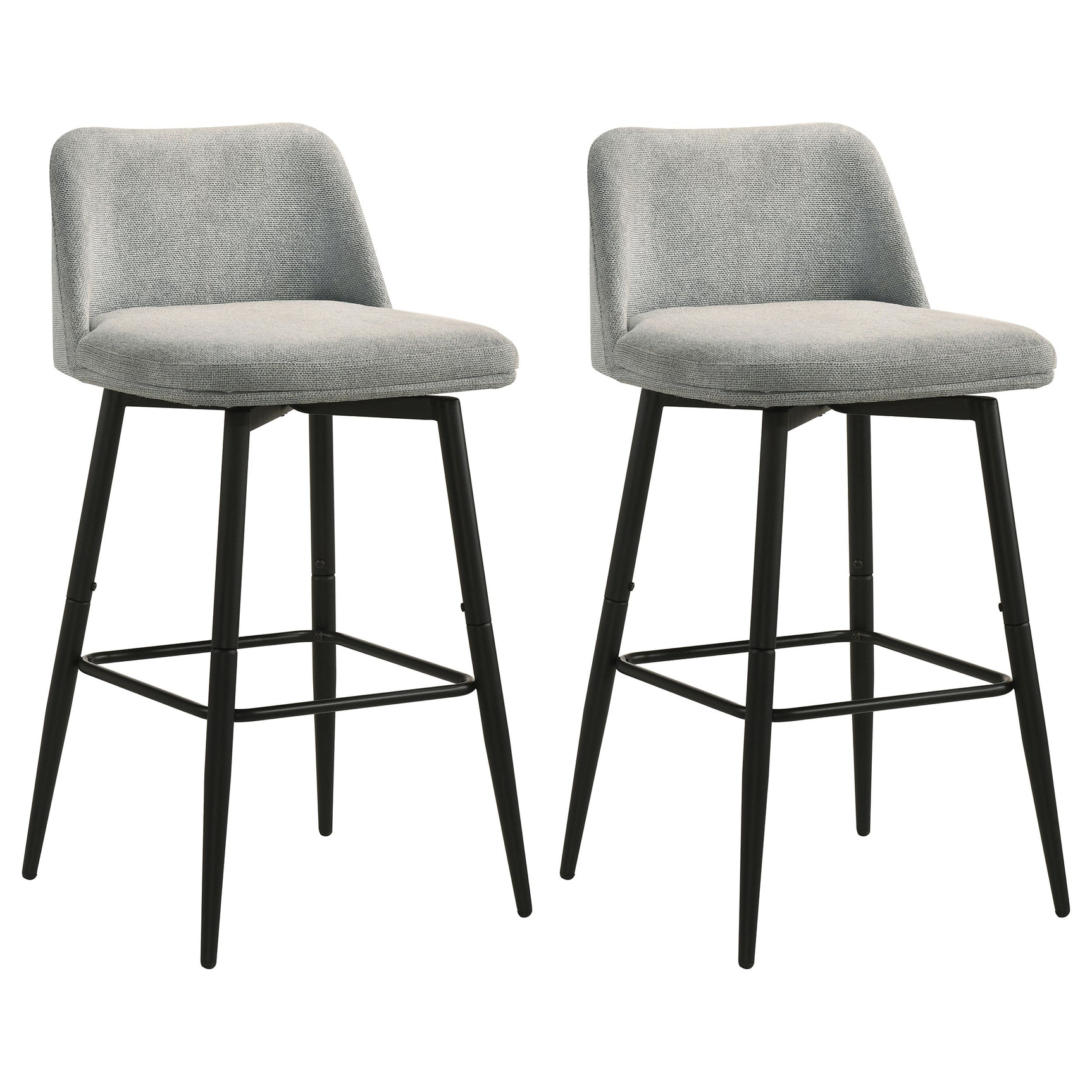 Mellor Grey Fabric Upholstered Swivel Bar Chair (Set Of 2) - Ornate Home