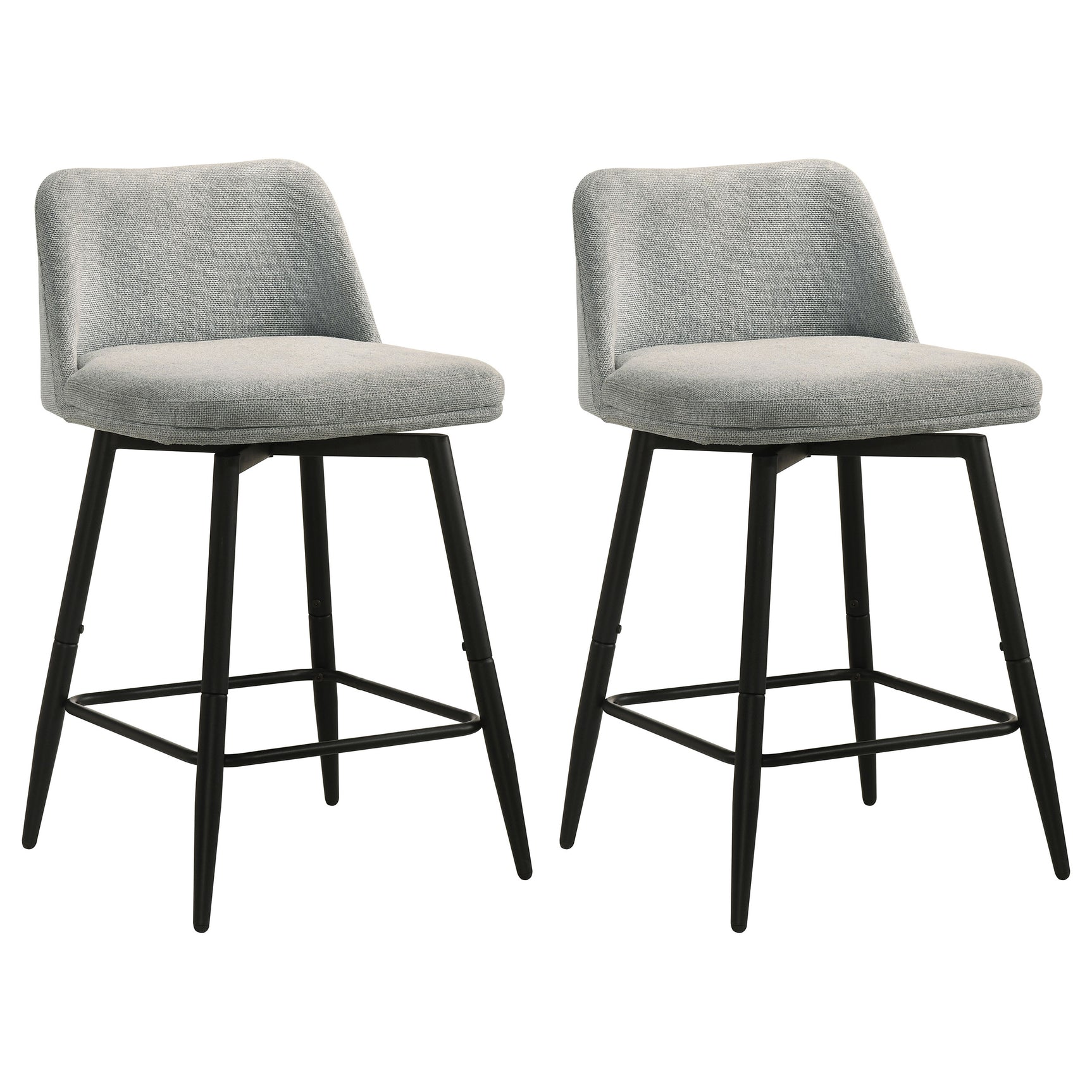 Mellor Grey Fabric Upholstered Swivel Counter Chair (Set Of 2) - Ornate Home