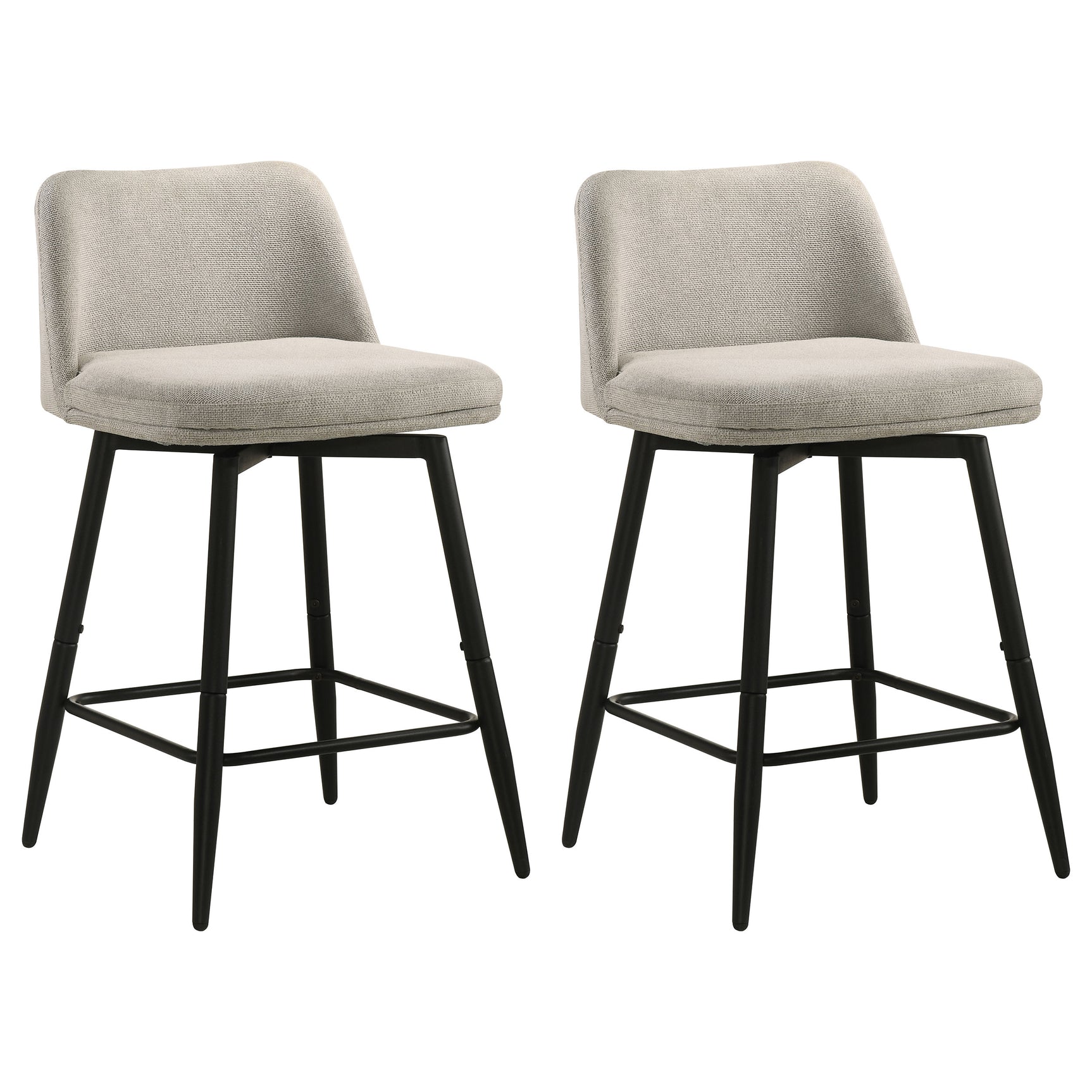 Mellor Slate Brown Fabric Upholstered Swivel Counter Chair (Set Of 2) - Ornate Home