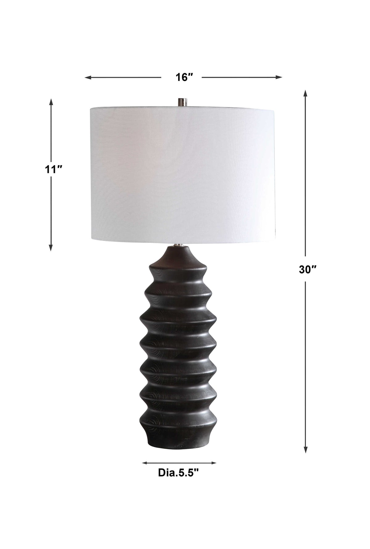Mendocino Black/Woodtone Modern Table Lamp - Ornate Home