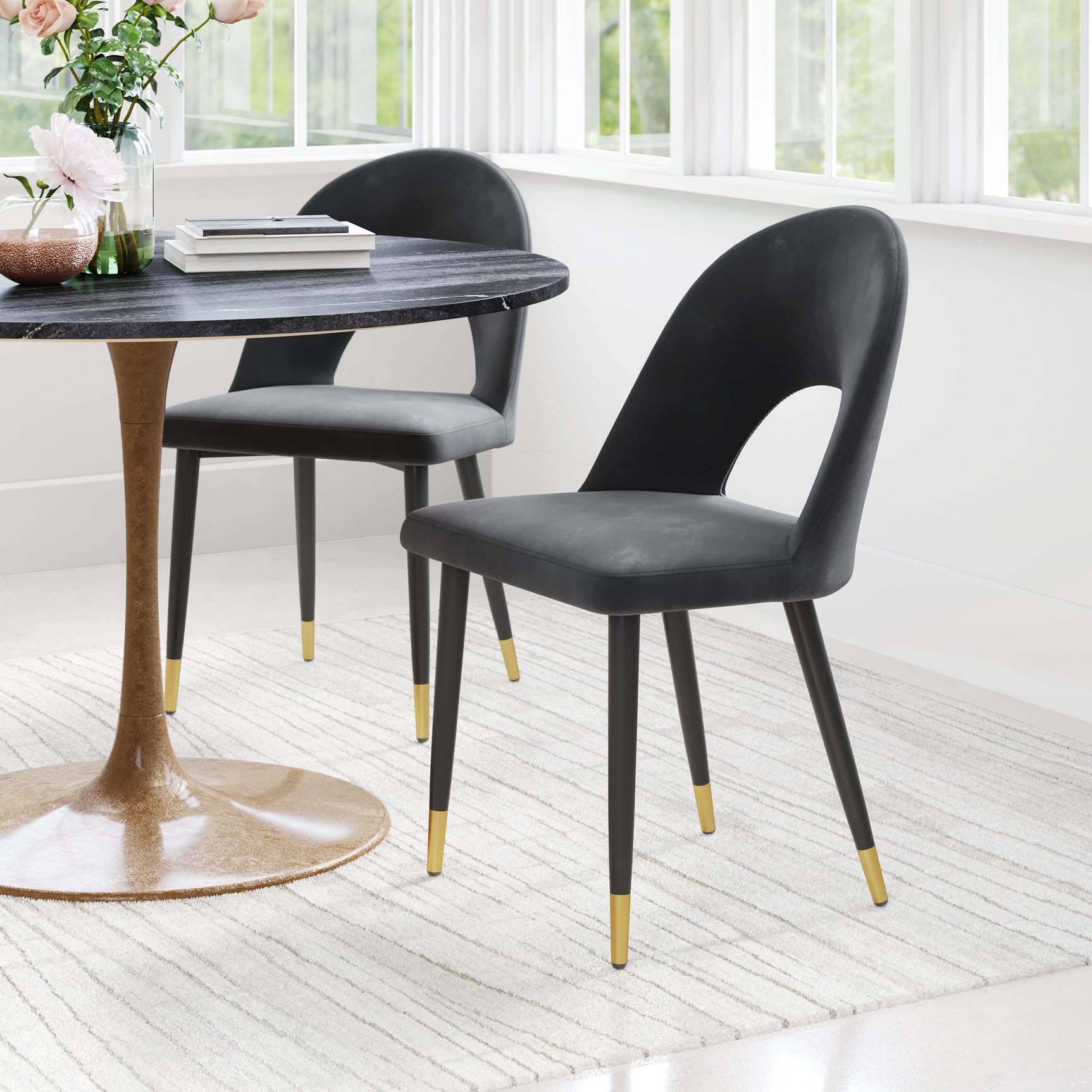 Menlo Black Dining Chair (Set of 2) - Ornate Home