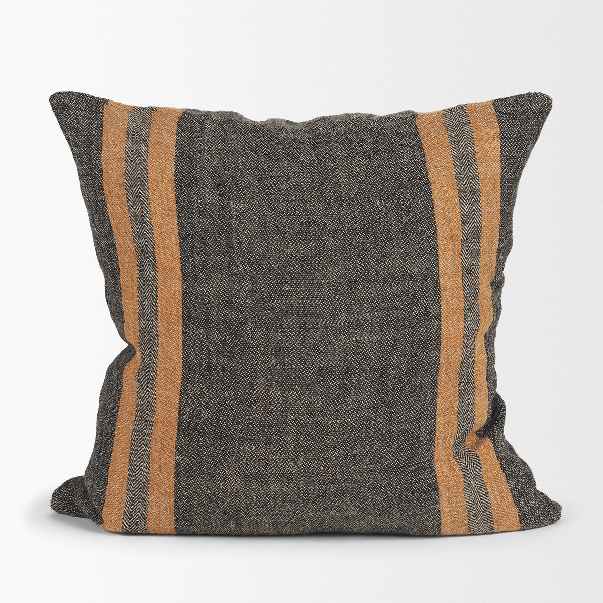 Mercer Black/Orange 20x20 Square Pillow Cover with Non-Allergen Filler - Ornate Home
