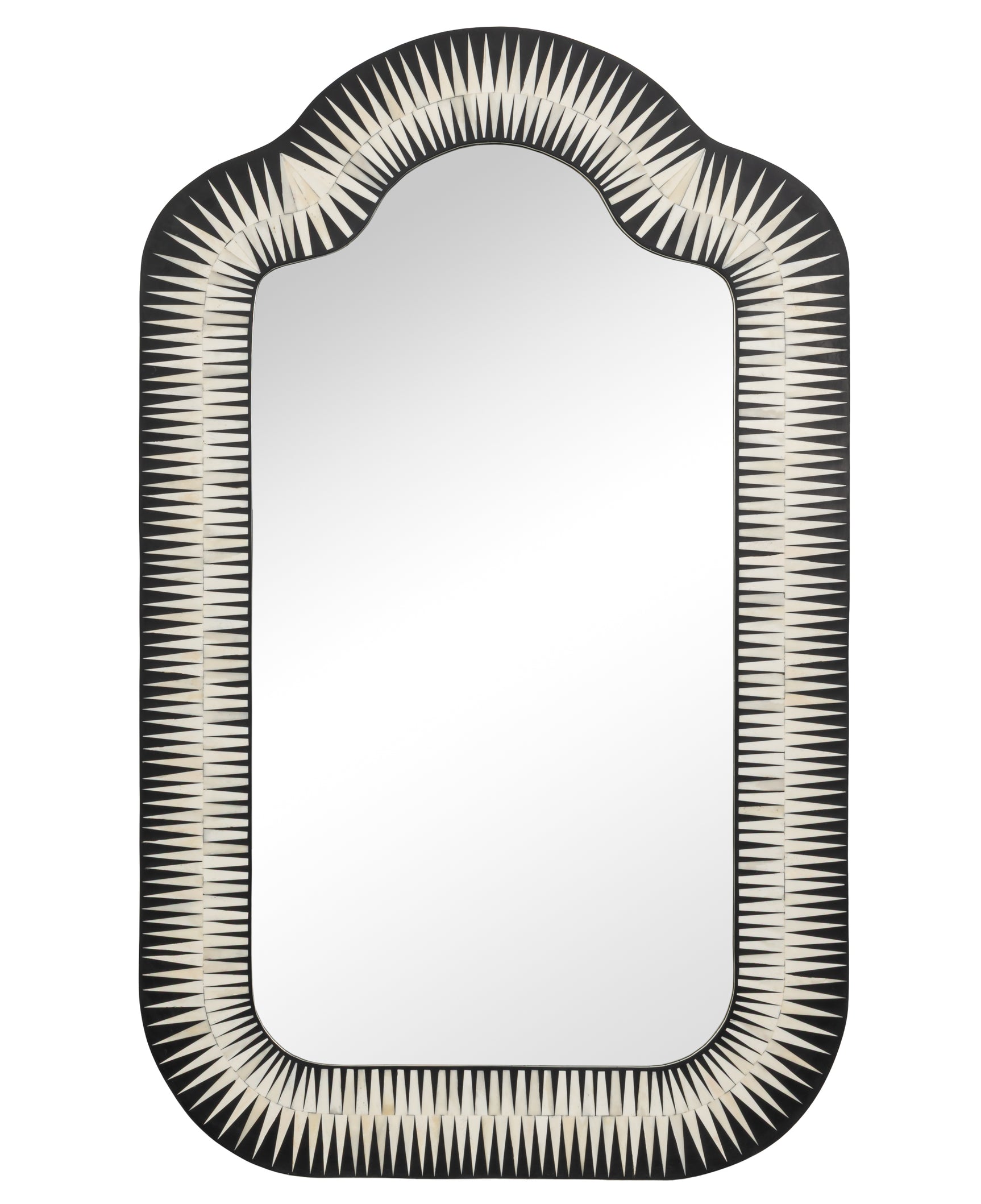 Meridian Brown Bone Inlay Mirror - Ornate Home
