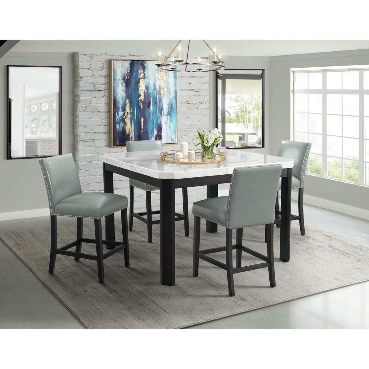 Meridian Grey Counter Side Chair (Set of 2) - Ornate Home