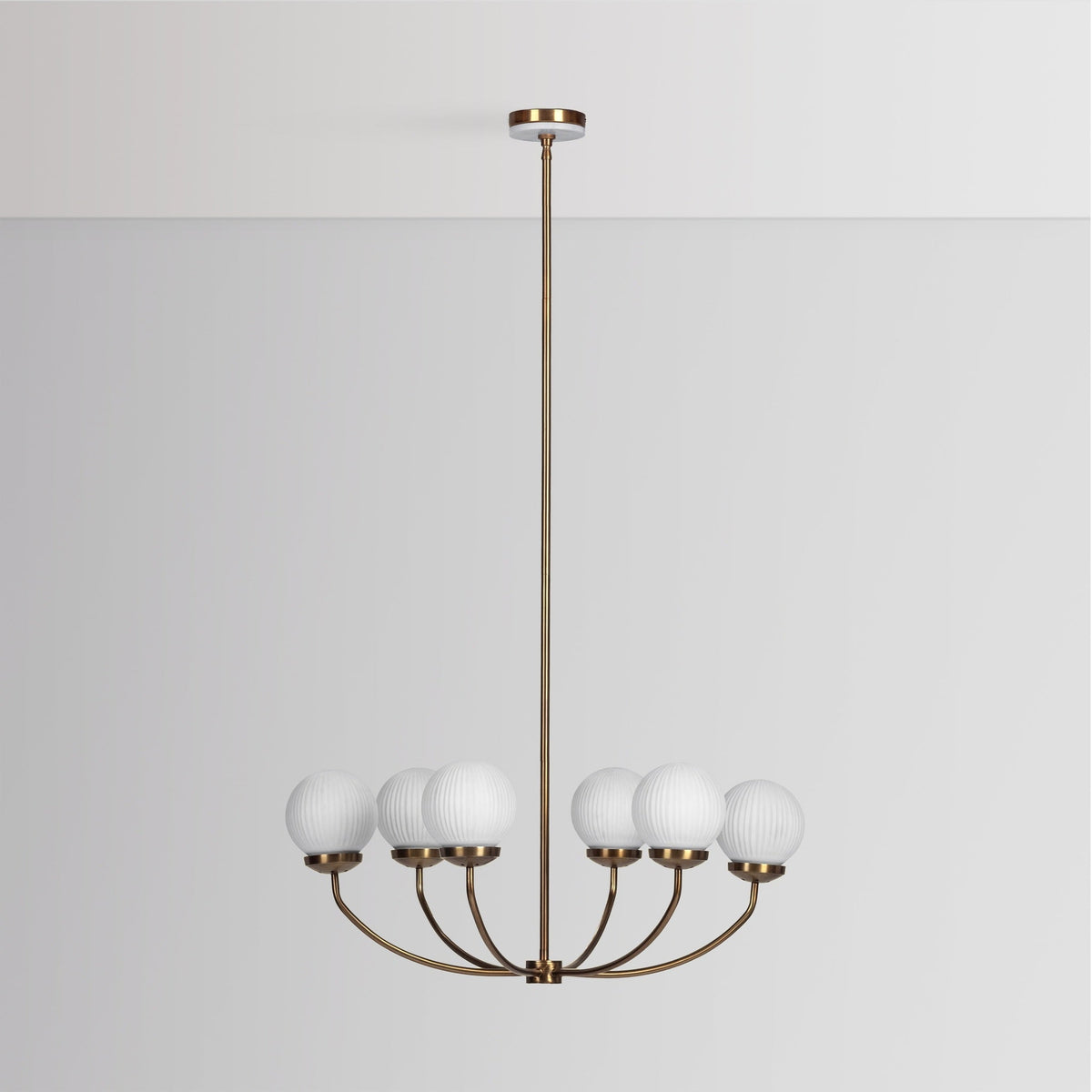 Meridian Milk Glass 34" Chandelier
