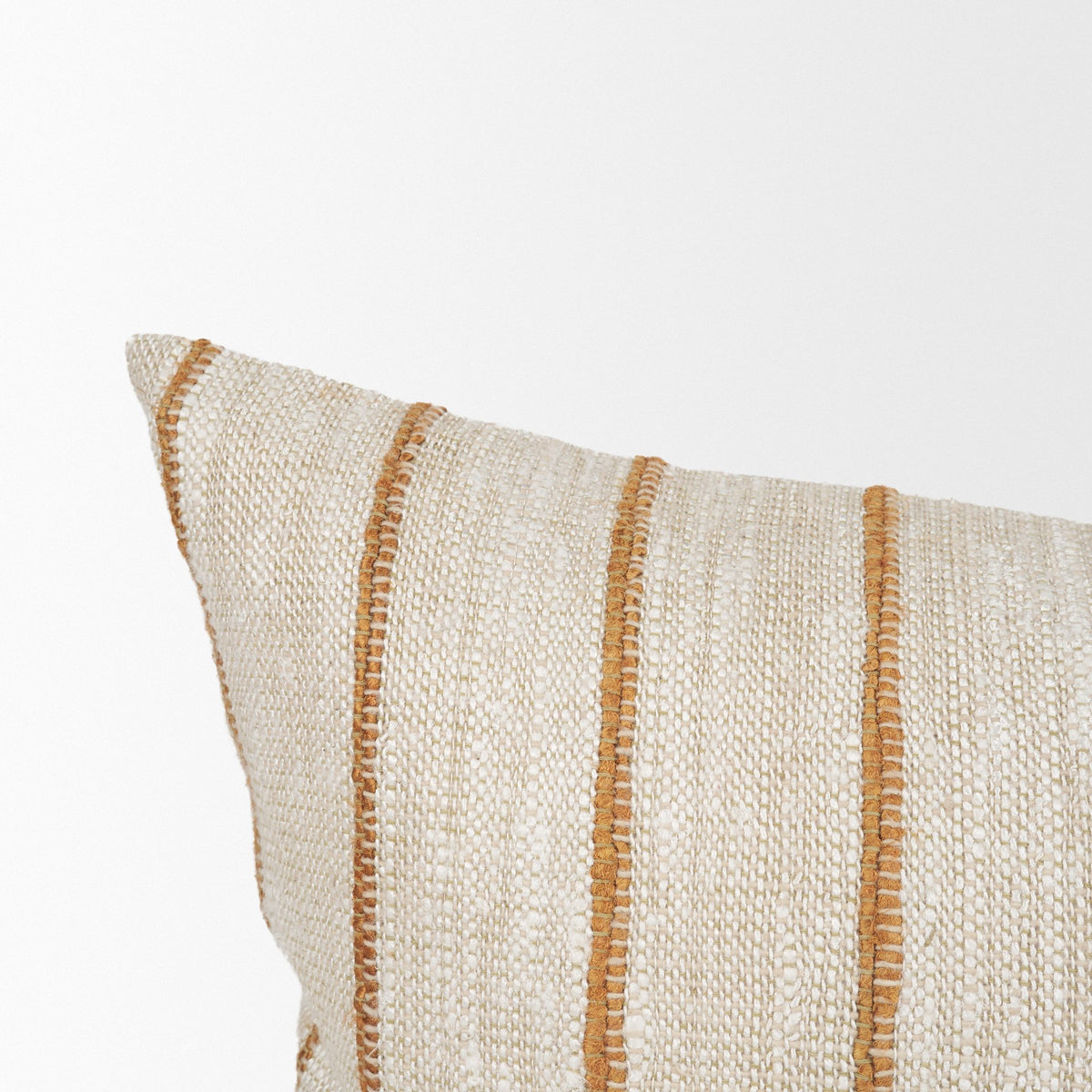 Merrick Natural Beige/Orange 14x26 Lumbar Decorative Pillow Cover - Ornate Home