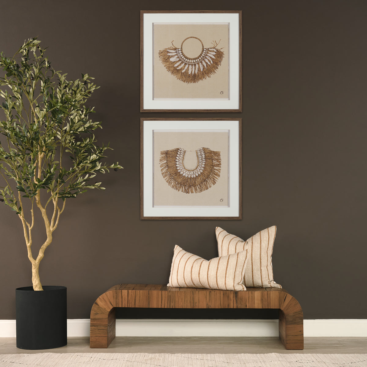 Merrick Natural Beige/Orange 14x26 Lumbar Decorative Pillow Cover - Ornate Home