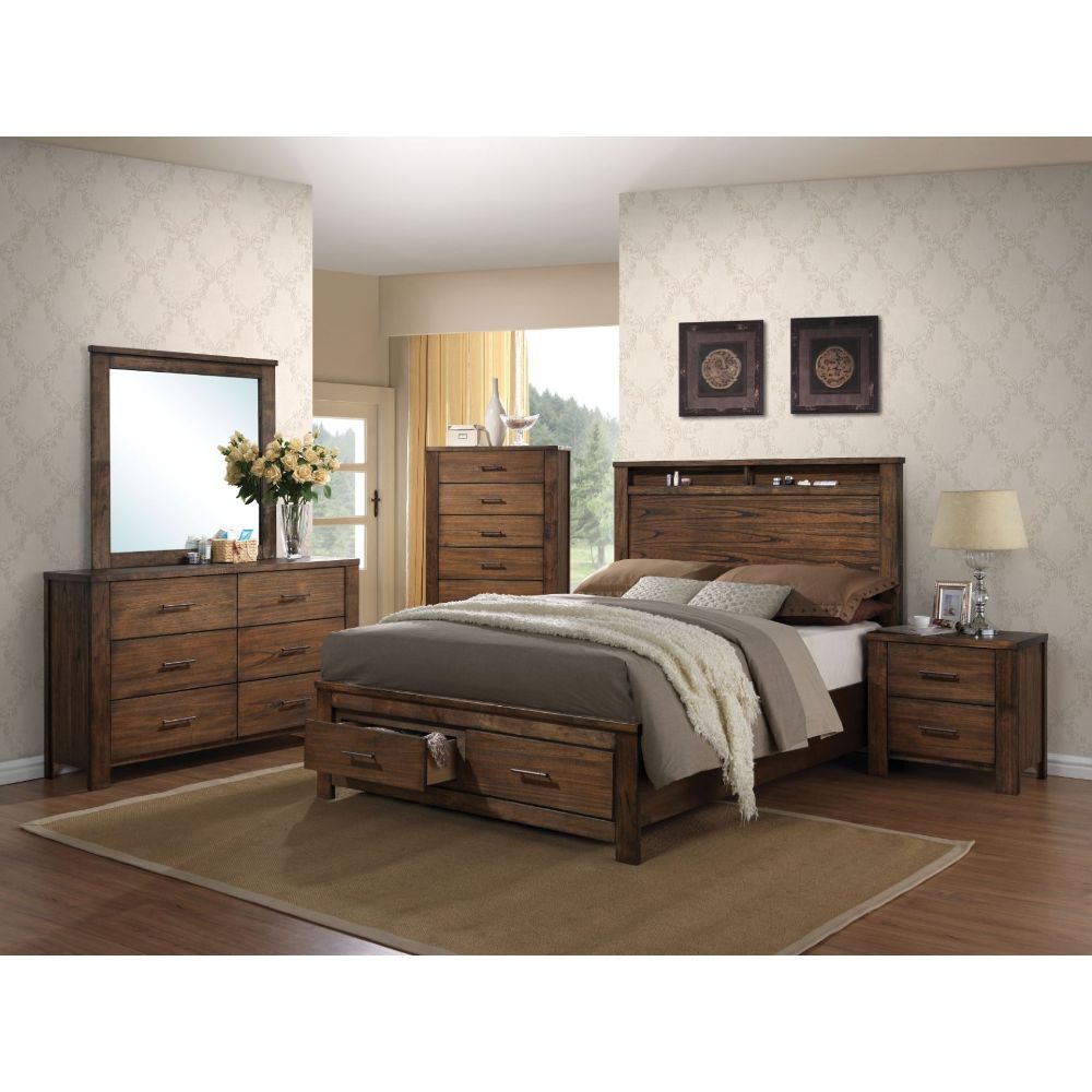 Merrilee Queen Storage Bed in Oak 21680Q - Ornate Home