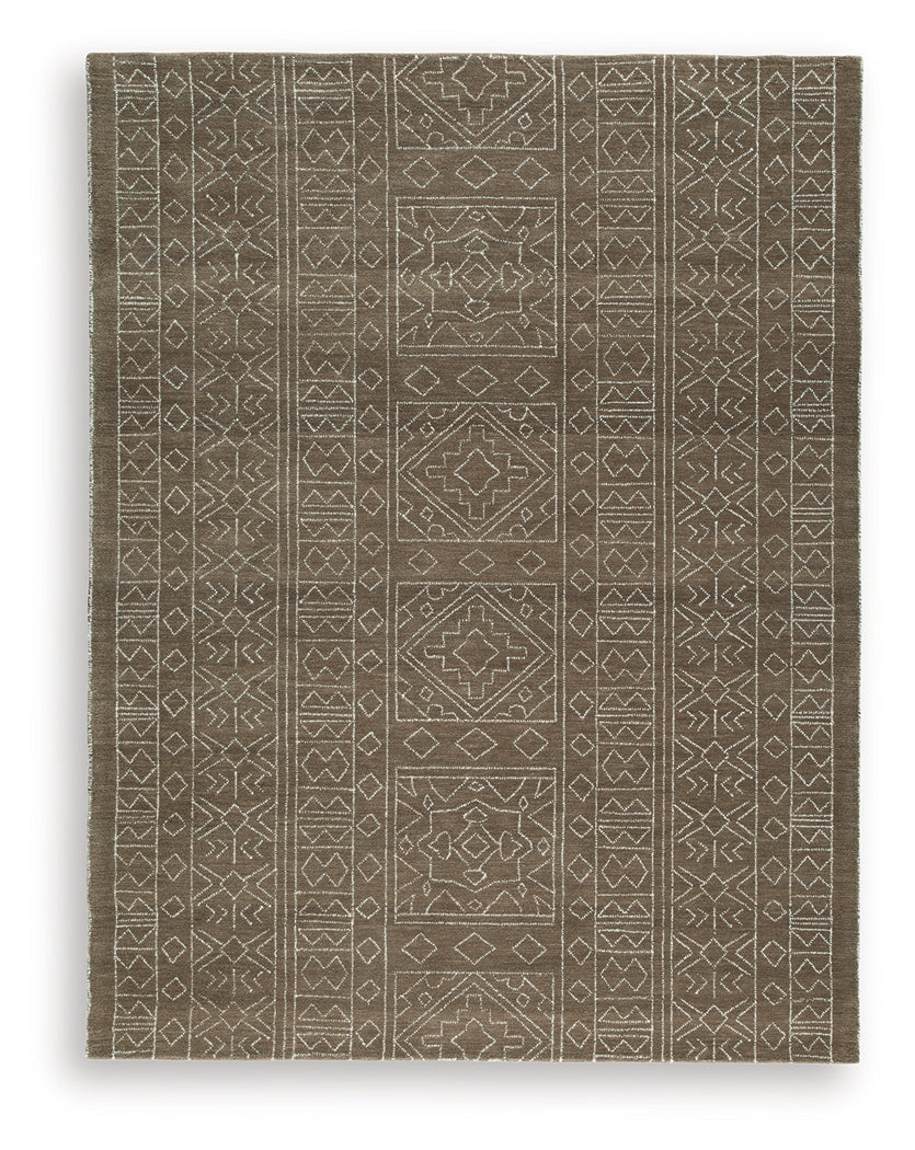 Merrittman Brown/Ivory Large Rug - Ornate Home