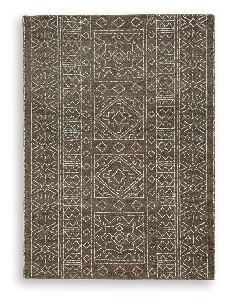 Merrittman Brown/Ivory Medium Rug - Ornate Home
