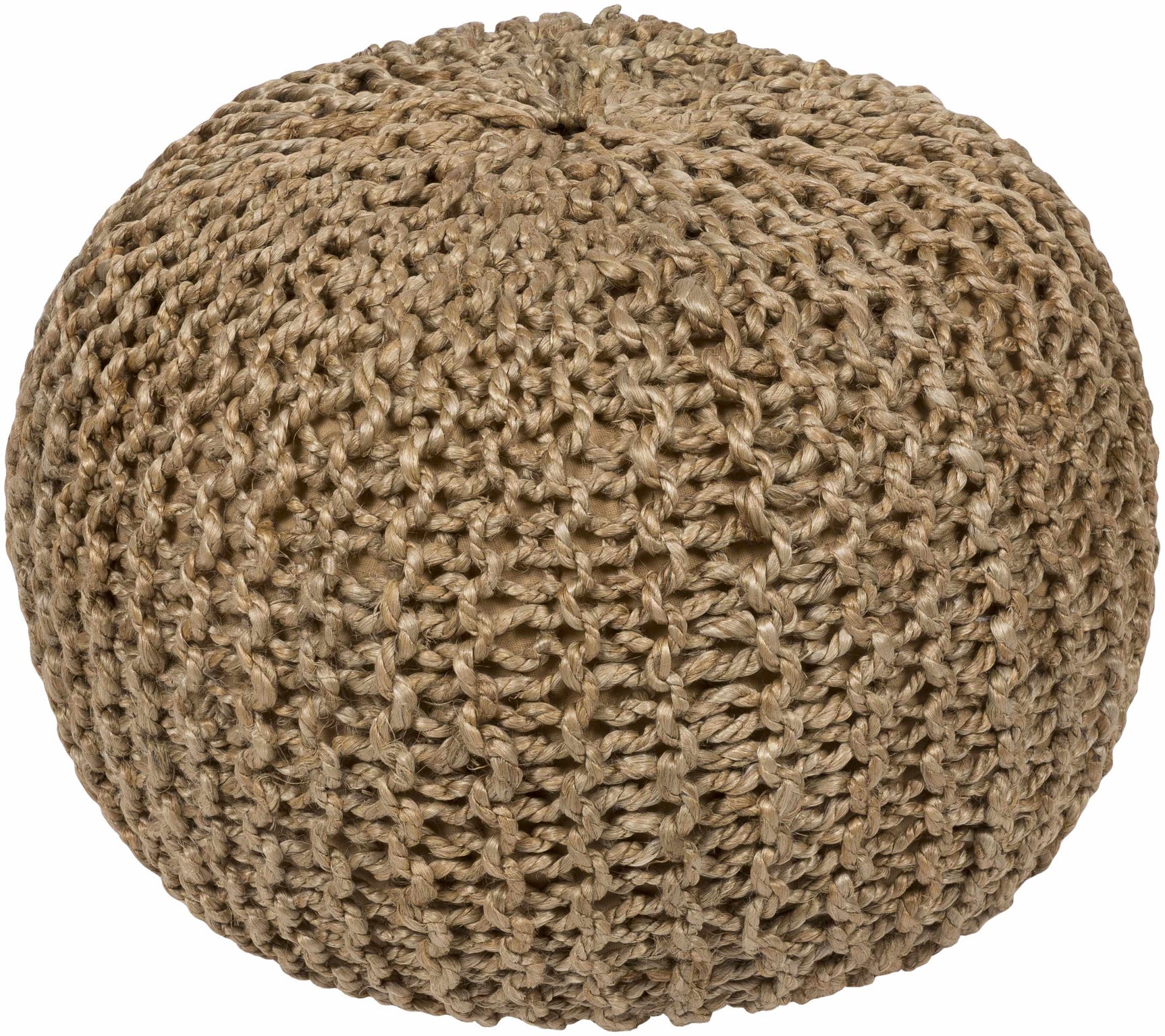 Merrittstown Knitted Jute Pouf - Ornate Home