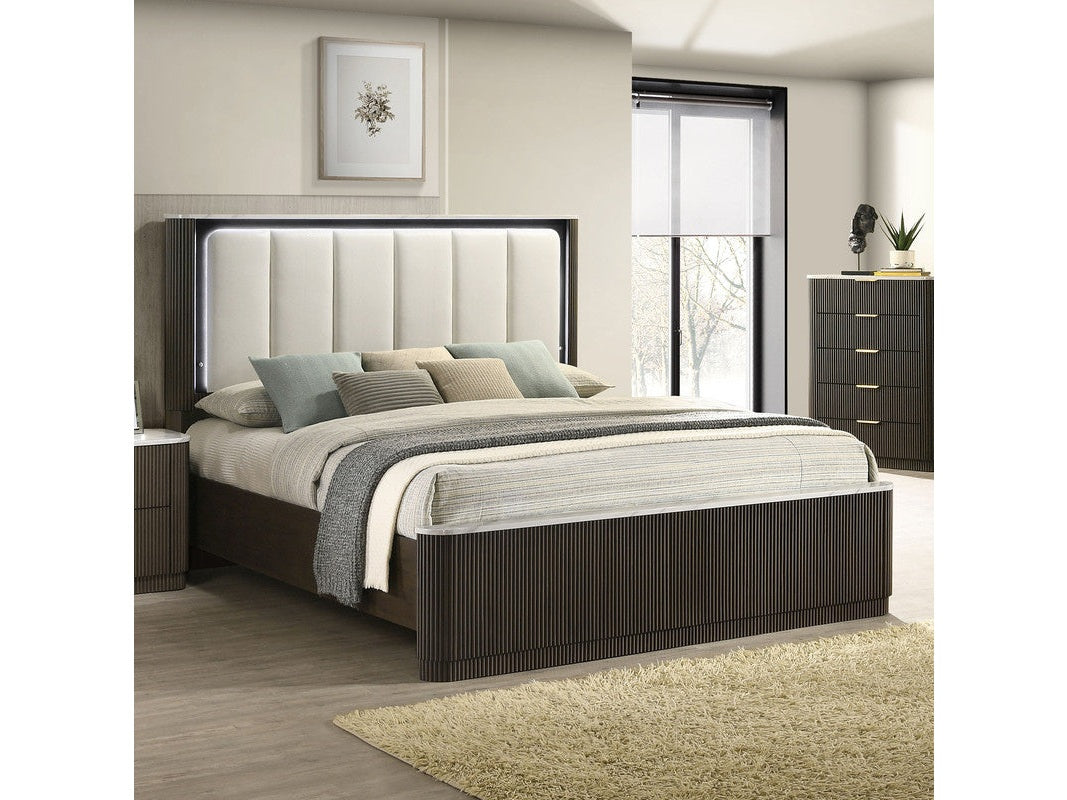 Merthyr Dark Walnut E.King Bed - Ornate Home
