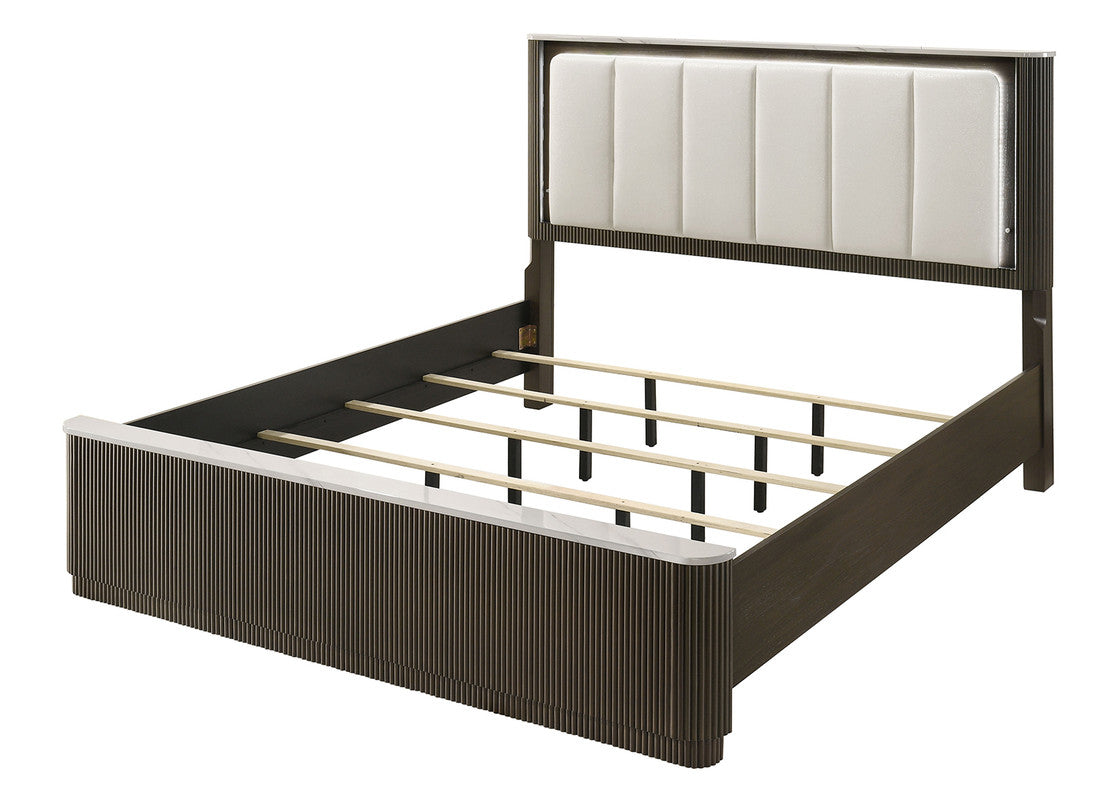 Merthyr Dark Walnut E.King Bed - Ornate Home