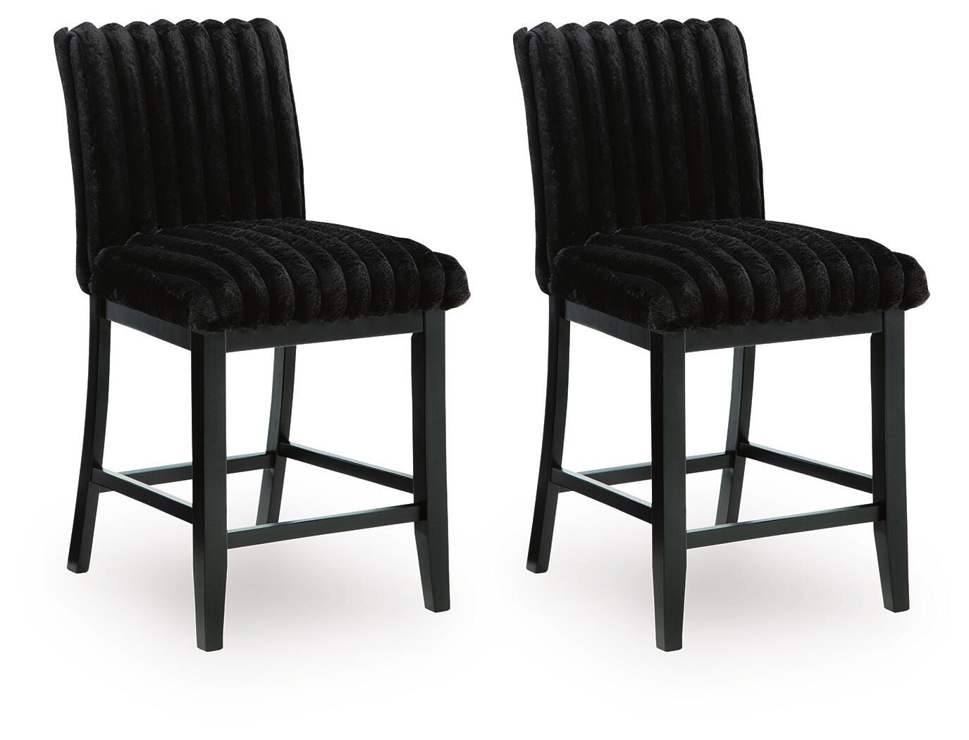 Mervannie Black Counter Height Barstool (Set of 2) - Ornate Home
