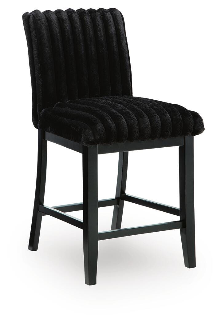 Mervannie Black Counter Height Barstool (Set of 2) - Ornate Home