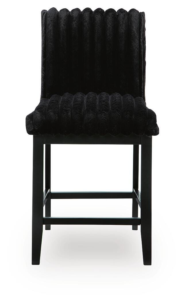 Mervannie Black Counter Height Barstool (Set of 2) - Ornate Home