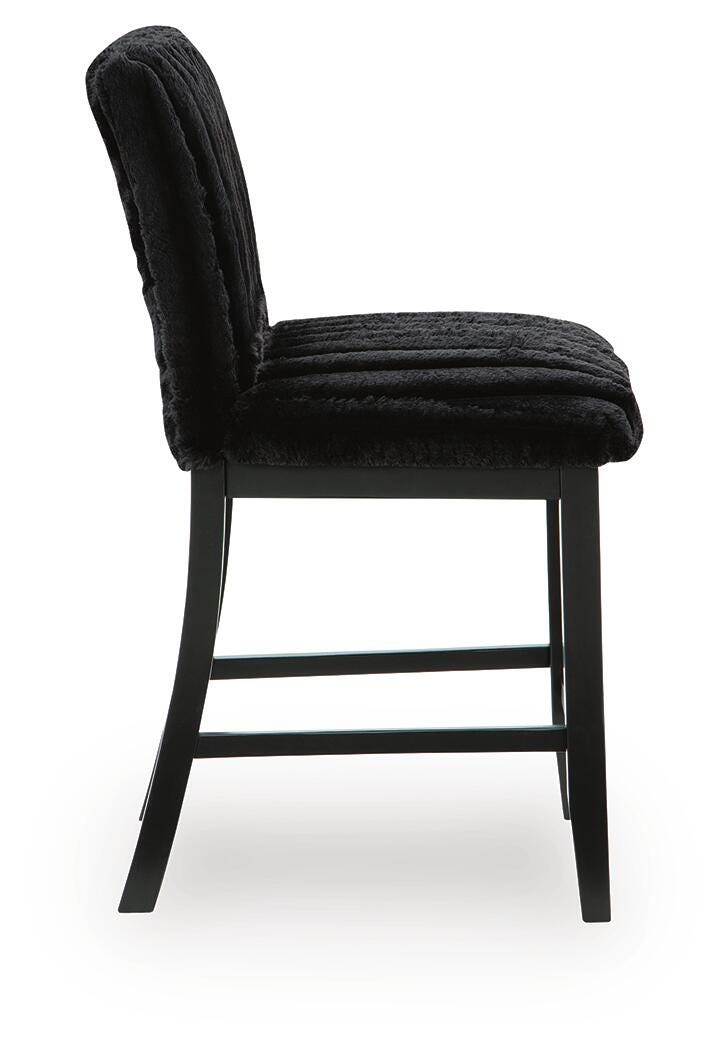Mervannie Black Counter Height Barstool (Set of 2) - Ornate Home