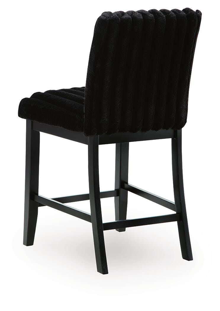 Mervannie Black Counter Height Barstool (Set of 2) - Ornate Home