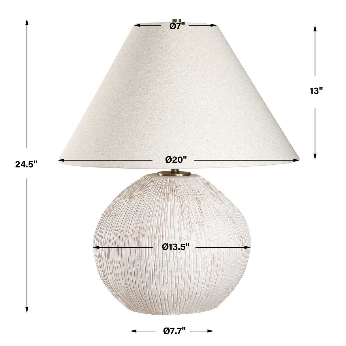 Meryl Aged White Table Lamp - Ornate Home
