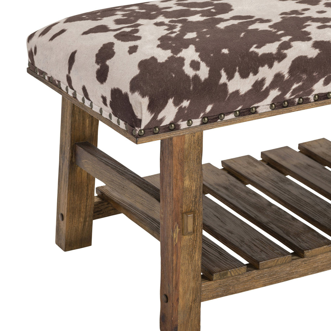 Mesquite Ranch Brown/White Bench - Ornate Home