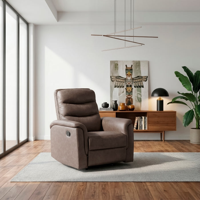 Metric Brown Reclining Chair - Ornate Home