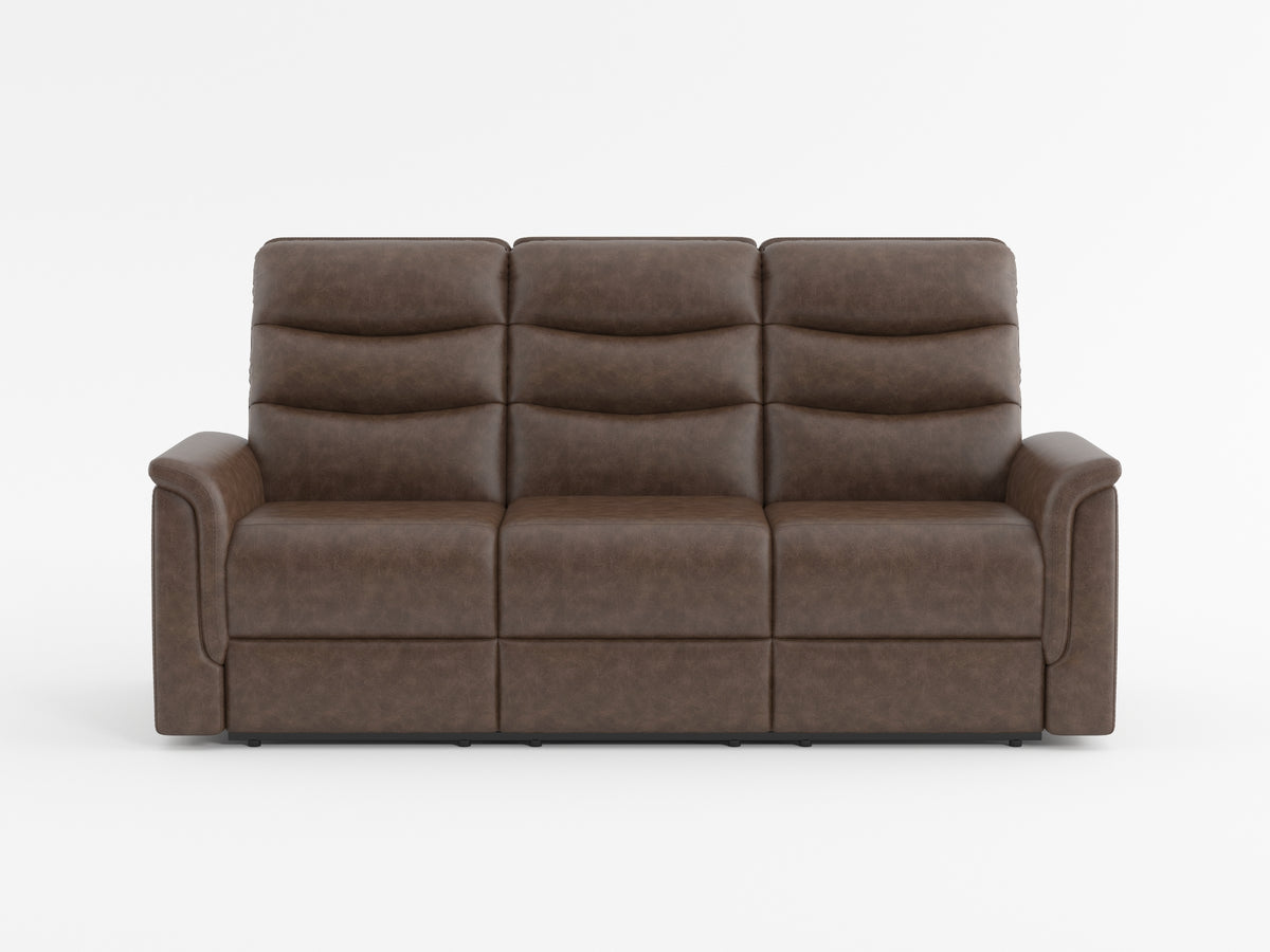 Metric Gray Double Reclining Sofa With Drop-down Cup Holders - Ornate Home