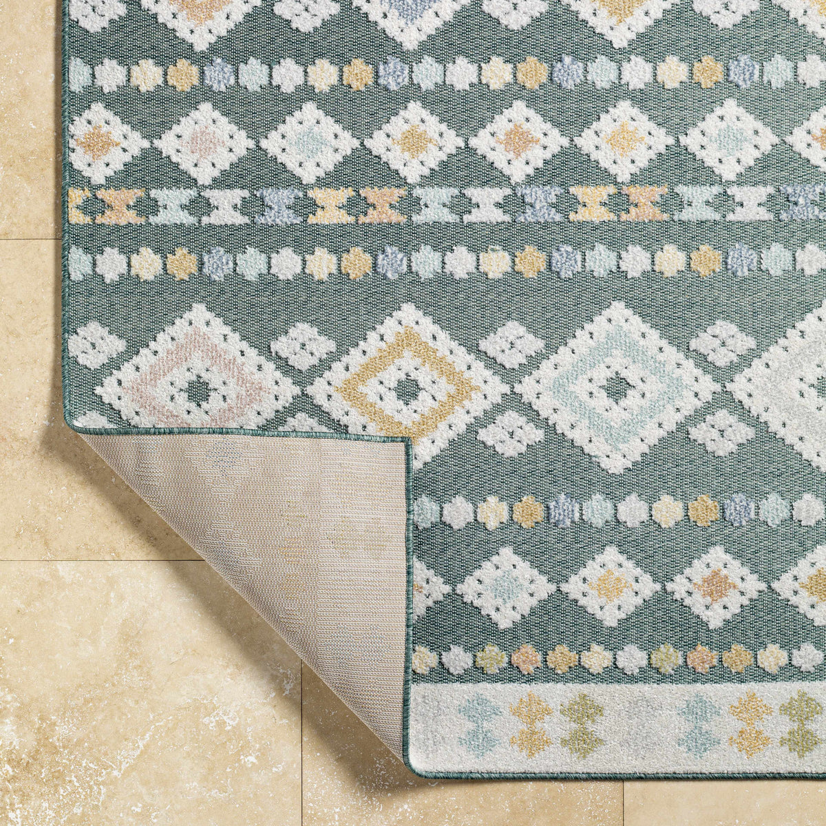 Metta Medium Green Outdoor Area Rug - Clearance - Ornate Home