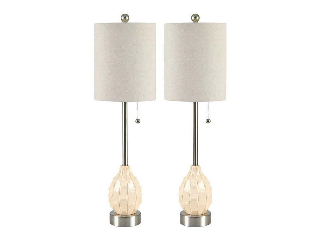 Meyer Cream/Silver Buffet Lamp (Set of 2) - Ornate Home