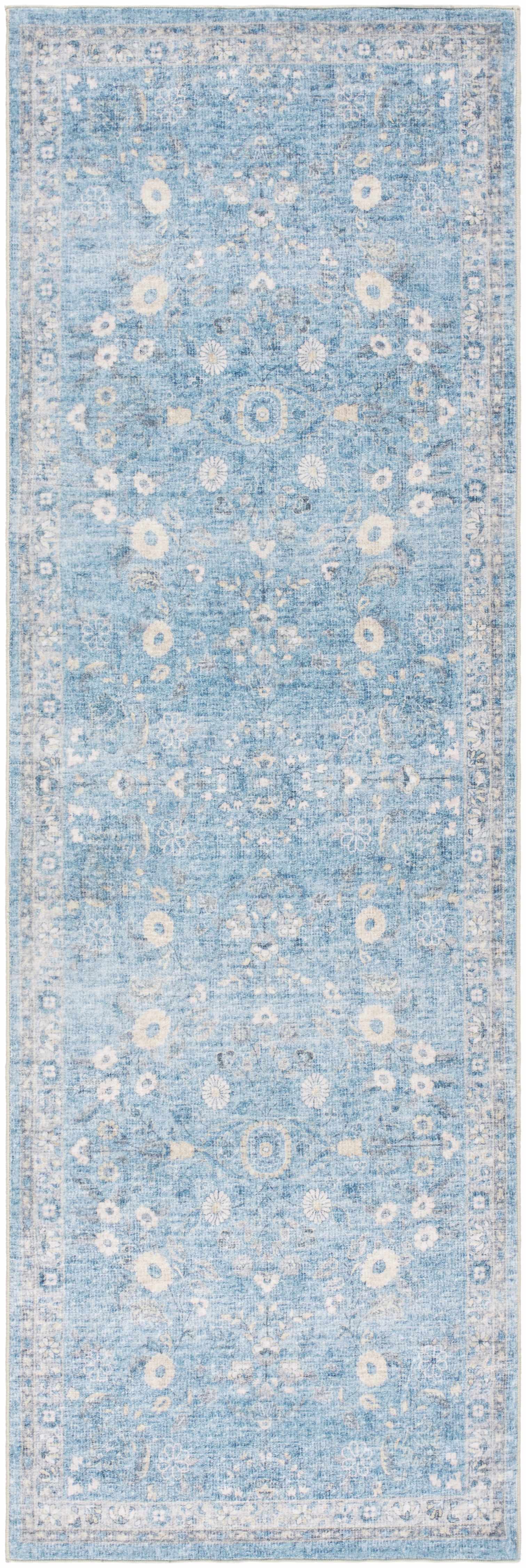 Meyly Blue Washable Area Rug - Ornate Home