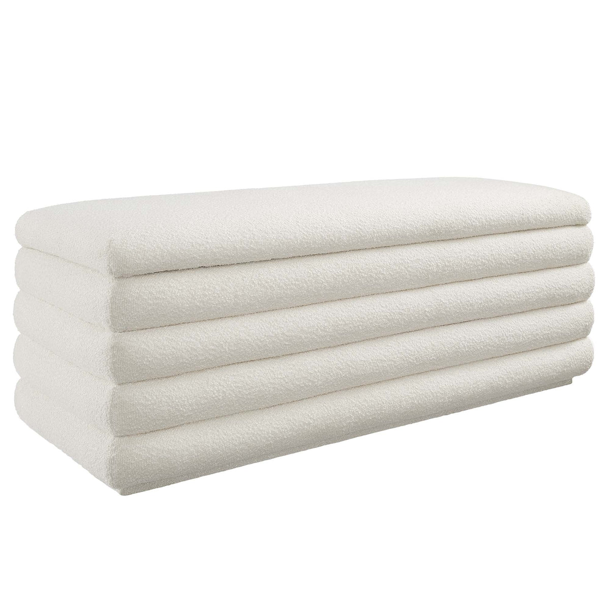 Mezzo Cloud Boucle Upholstered Storage Bench - Ornate Home