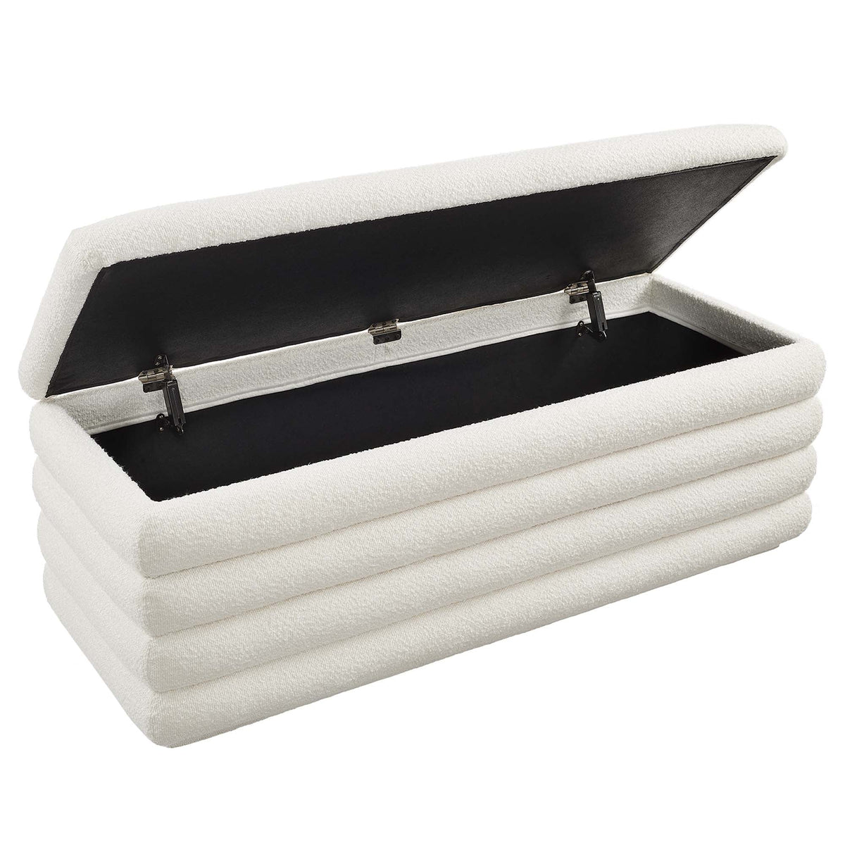 Mezzo Cloud Boucle Upholstered Storage Bench - Ornate Home