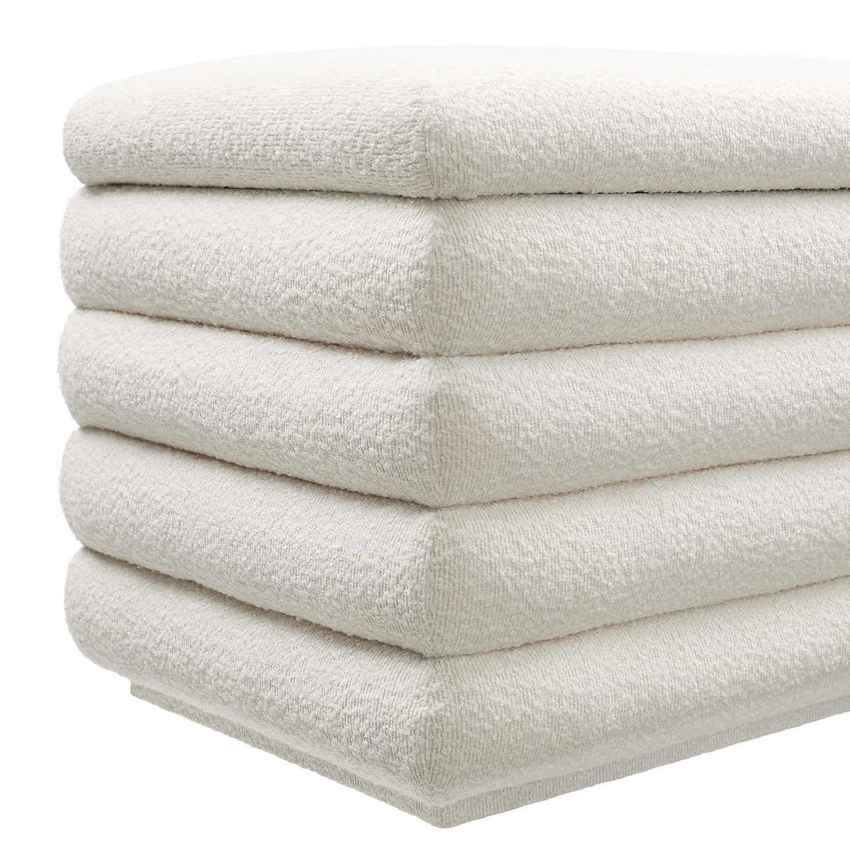 Mezzo Cloud Boucle Upholstered Storage Bench - Ornate Home