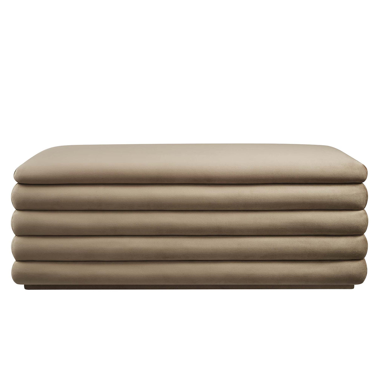 Mezzo Taupe Upholstered Performance Velvet Storage Bench - Ornate Home
