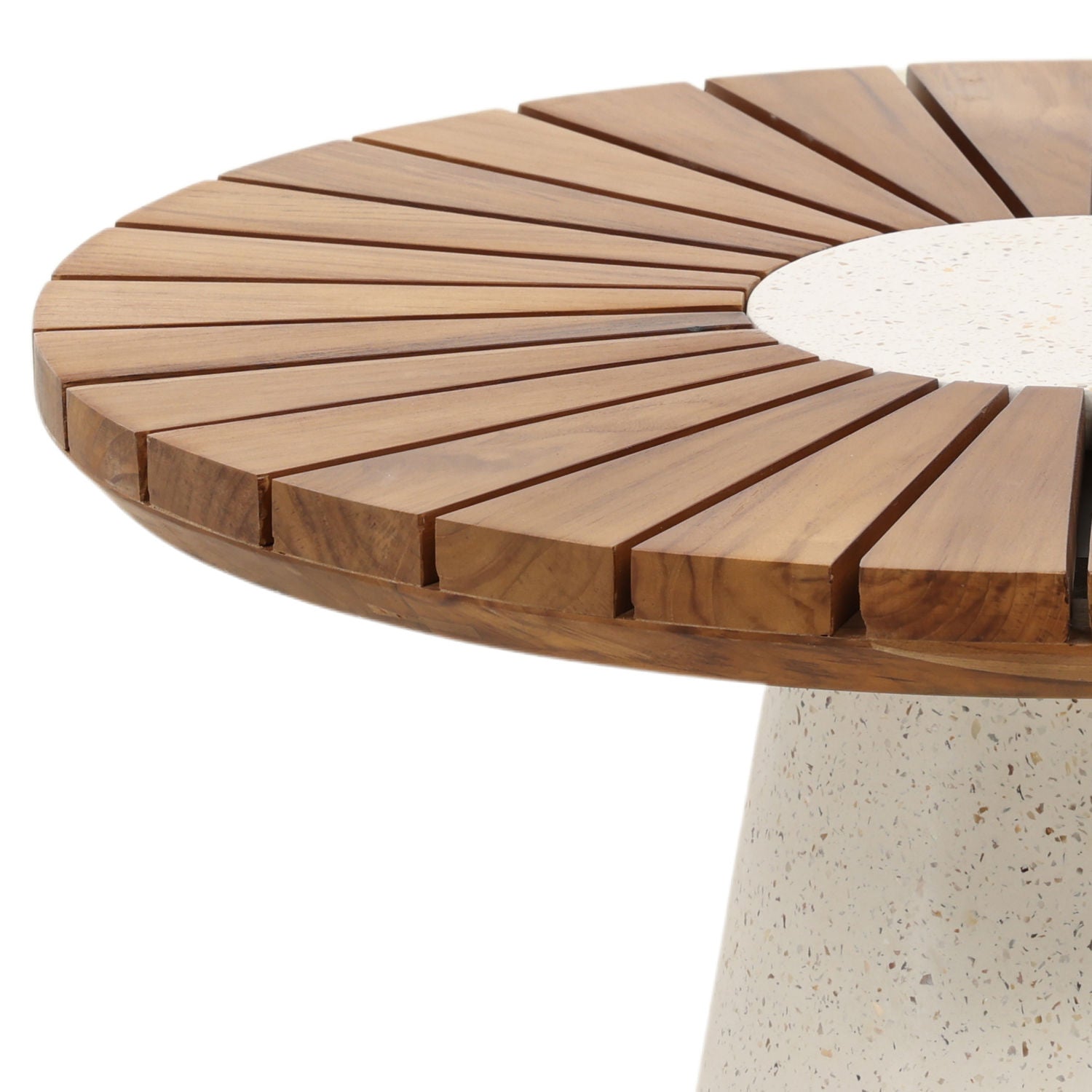 Mia Natural/White Outdoor Side Table - Ornate Home