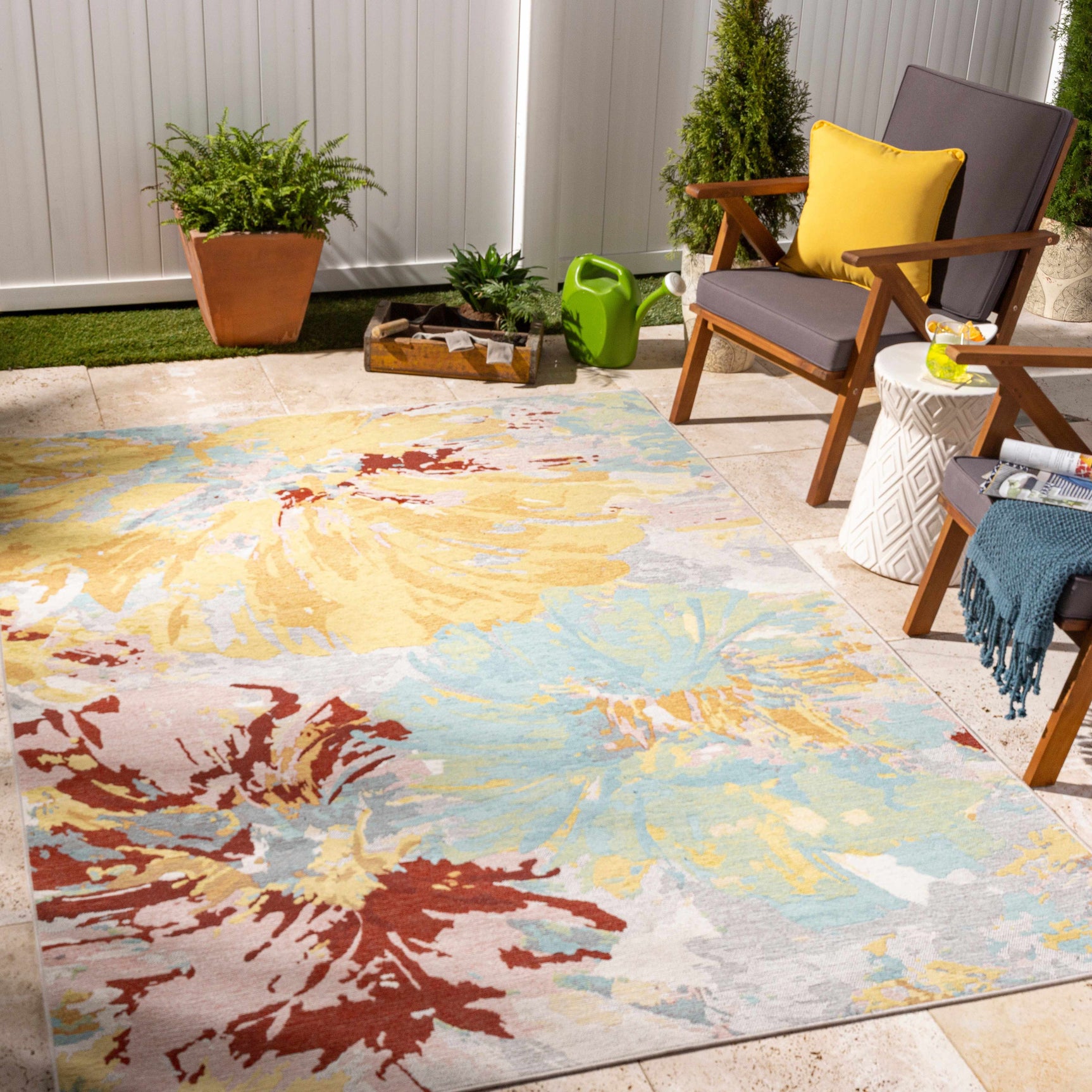 Miaray Floral Chenille Area Rug - Clearance - Ornate Home