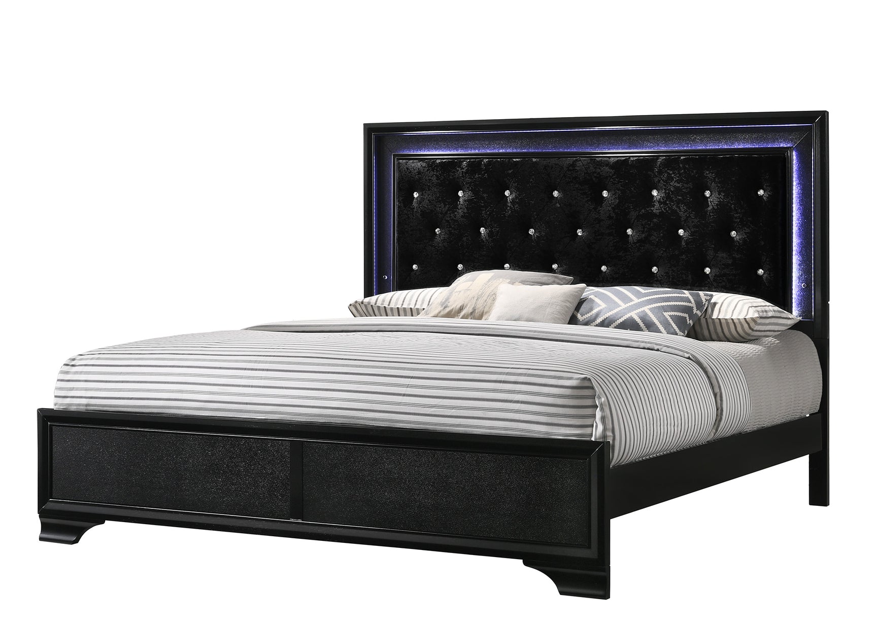 Micah Black LED Panel Bedroom Set - Ornate Home
