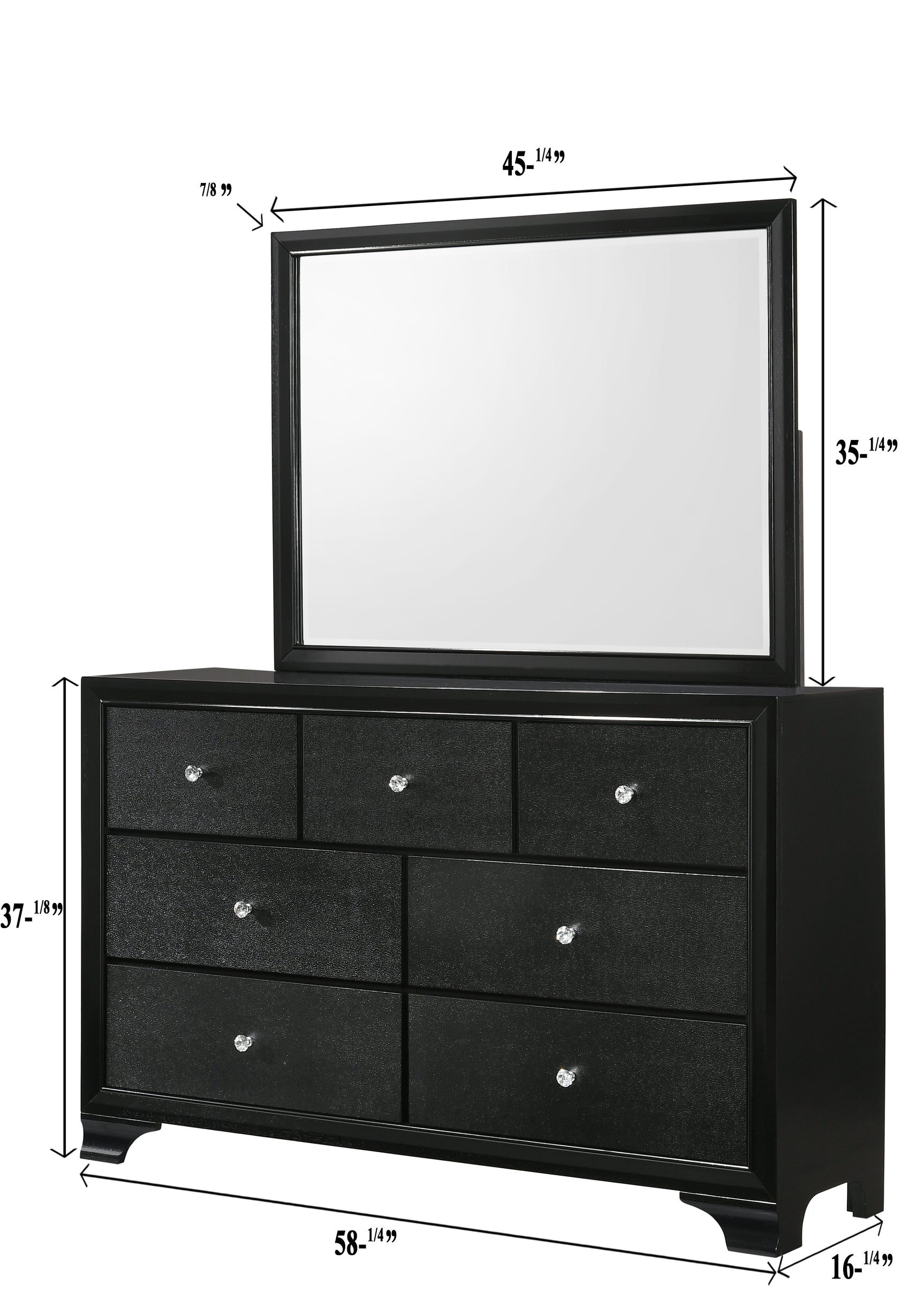 Micah Black LED Panel Bedroom Set - Ornate Home