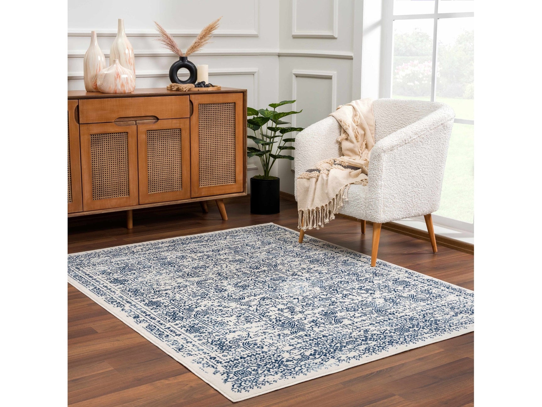 Michie Blue Area Rug - Clearance - Ornate Home