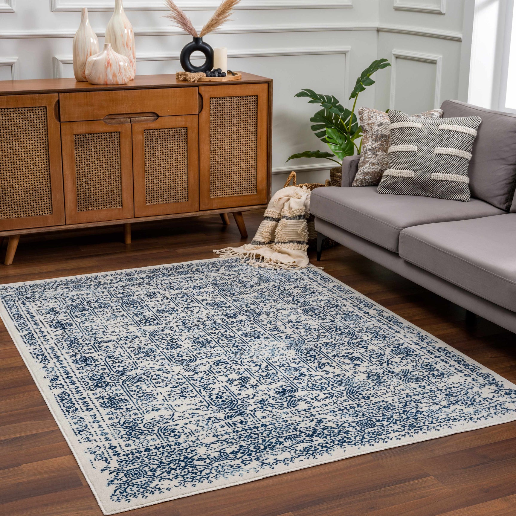 Michie Blue Area Rug - Clearance - Ornate Home