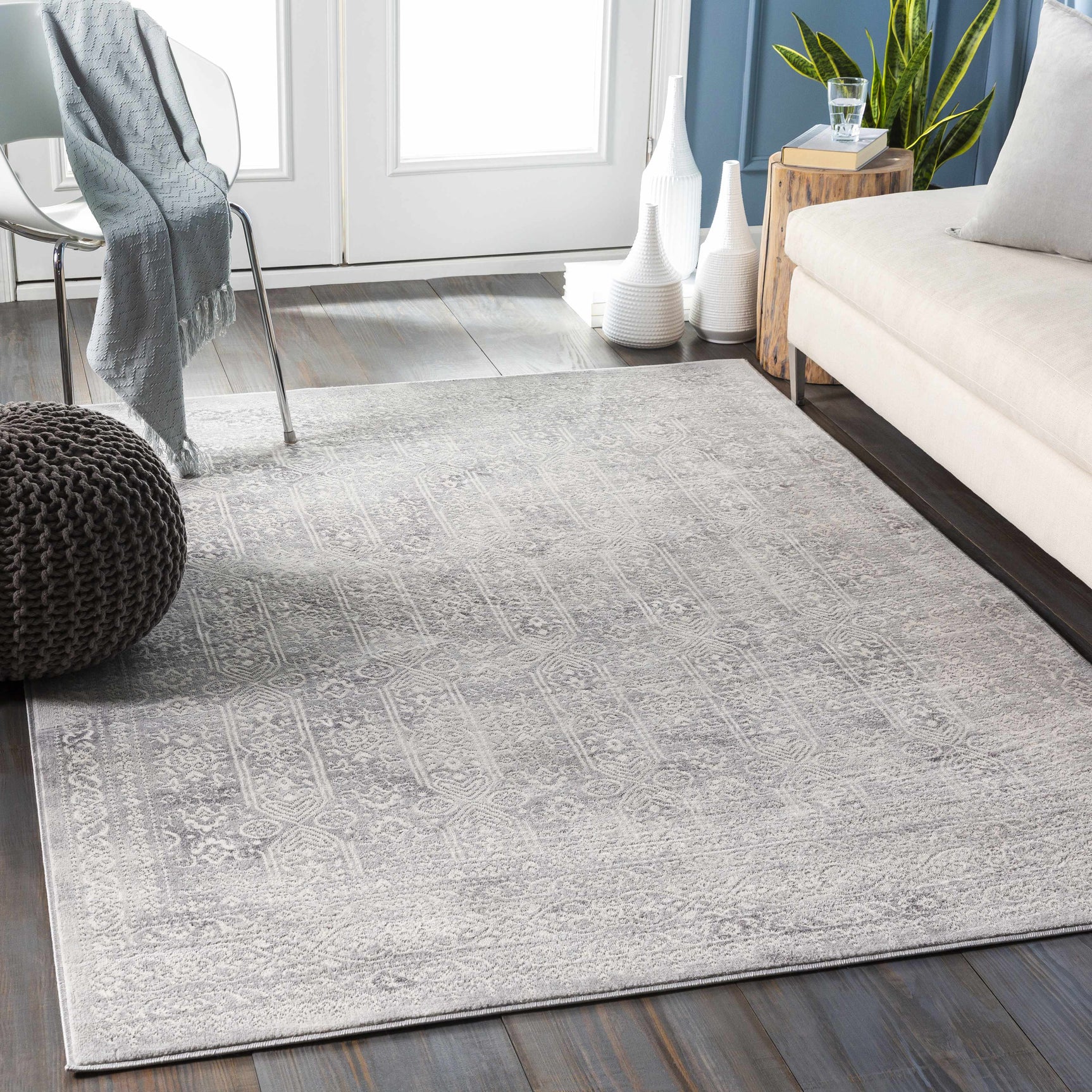 Michie Gray Area Rug - Ornate Home