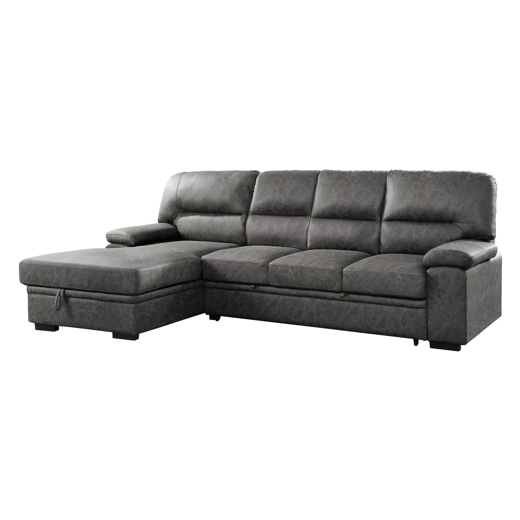 Michigan Dark Gray 2-Piece Sectional with Left Chaise - Ornate Home