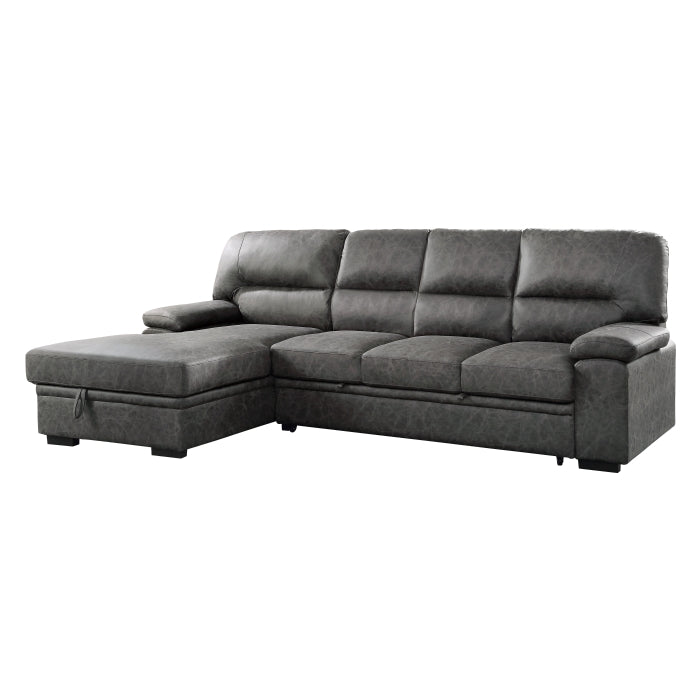 Michigan Dark Gray 2-Piece Sectional with Left Chaise - Ornate Home