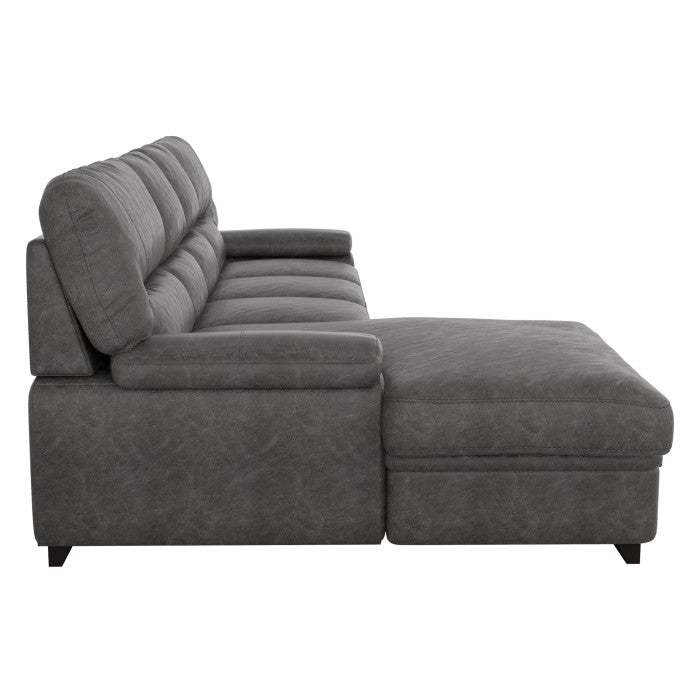 Michigan Dark Gray 2-Piece Sectional with Left Chaise - Ornate Home