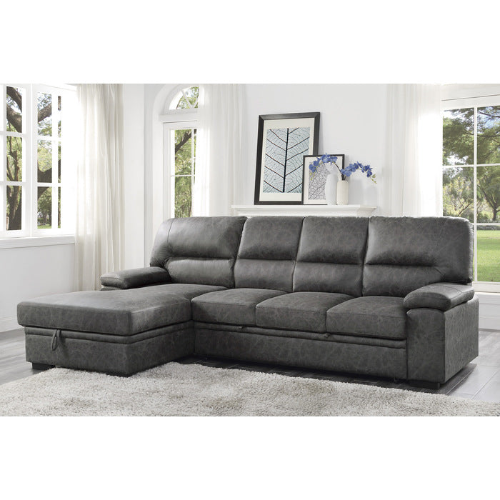 Michigan Dark Gray 2-Piece Sectional with Left Chaise - Ornate Home