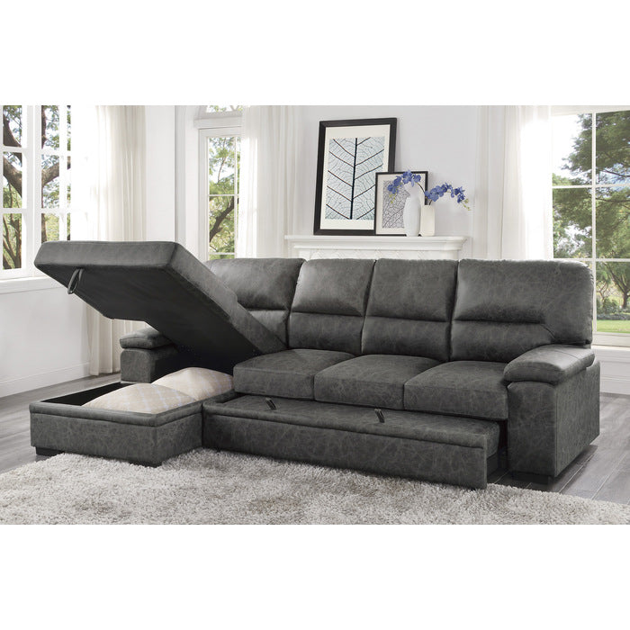 Michigan Dark Gray 2-Piece Sectional with Left Chaise - Ornate Home